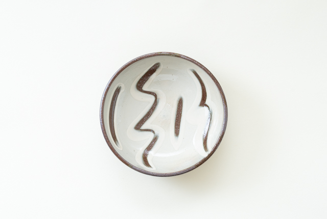 五寸指描深鉢(白)